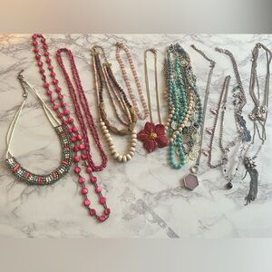 Lot of 12 Pink Fashion Necklaces